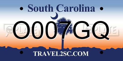 O007GQ South Carolina License Plate