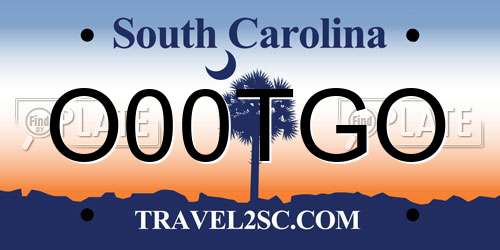 O00TGO South Carolina License Plate