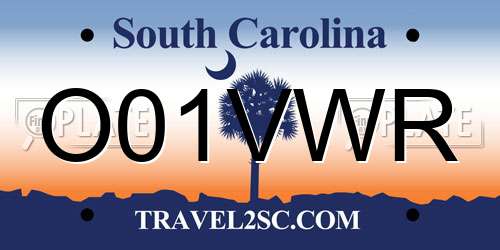 O01VWR South Carolina License Plate