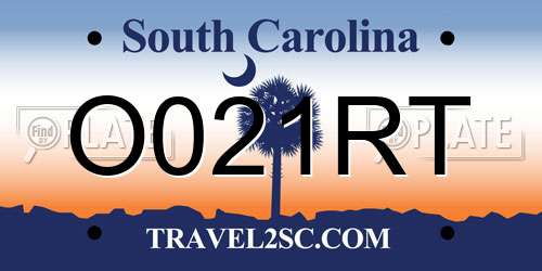 O021RT South Carolina License Plate