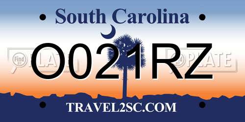 O021RZ South Carolina License Plate