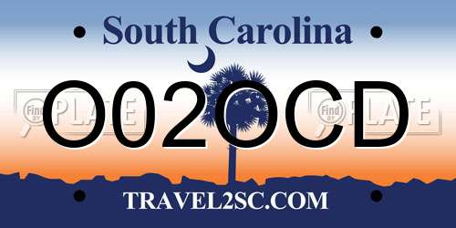 O02OCD South Carolina License Plate