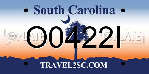 O0422I South Carolina License Plate