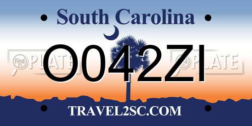 O042ZI South Carolina License Plate