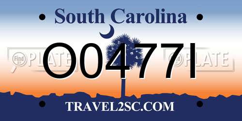 O0477I South Carolina License Plate