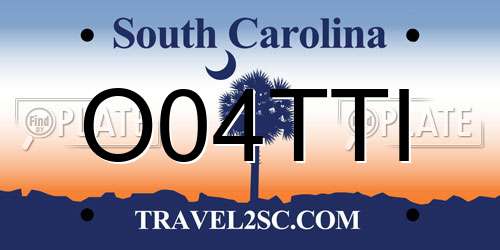 O04TTI South Carolina License Plate