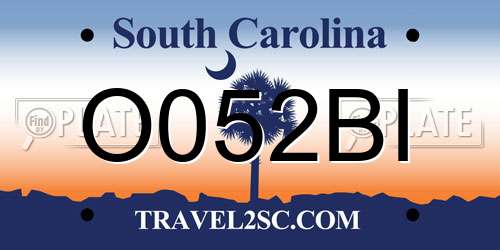 O052BI South Carolina License Plate