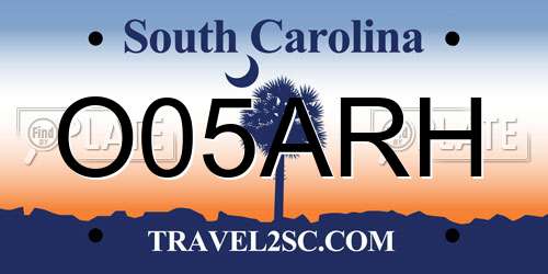 O05ARH South Carolina License Plate