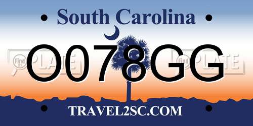 O078GG South Carolina License Plate