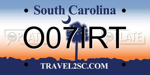 O07IRT South Carolina License Plate