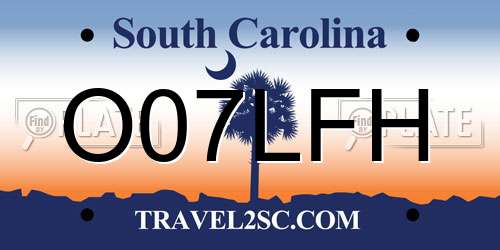 O07LFH South Carolina License Plate