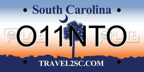 O11NTO South Carolina License Plate