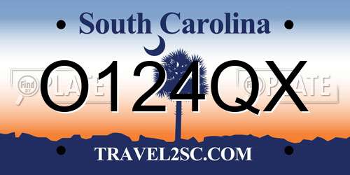O124QX South Carolina License Plate