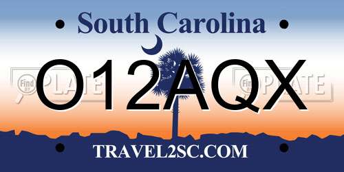 O12AQX South Carolina License Plate