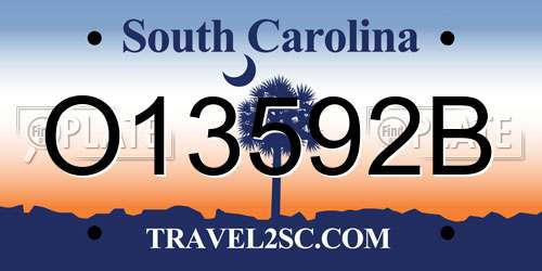 O13592B South Carolina License Plate