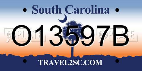 O13597B South Carolina License Plate