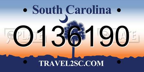 O136190 South Carolina License Plate