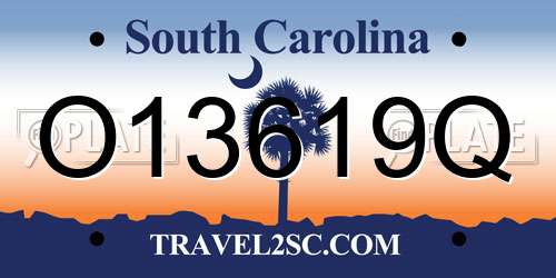 O13619Q South Carolina License Plate