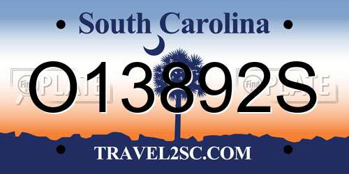 O13892S South Carolina License Plate