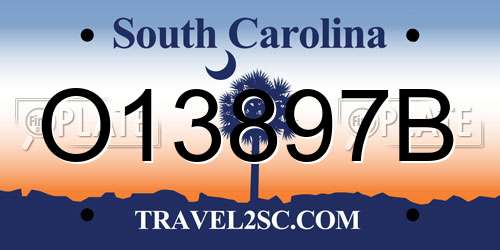 O13897B South Carolina License Plate