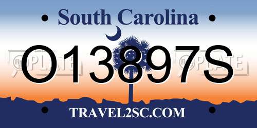 O13897S South Carolina License Plate