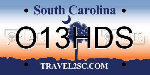 O13HDS South Carolina License Plate