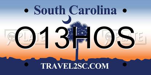 O13HOS South Carolina License Plate