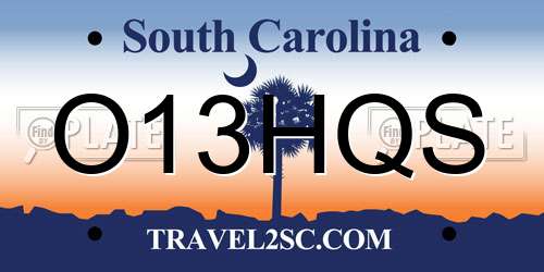O13HQS South Carolina License Plate