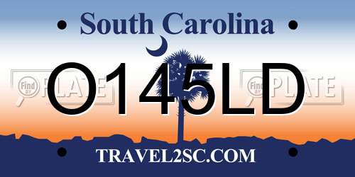O145LD South Carolina License Plate