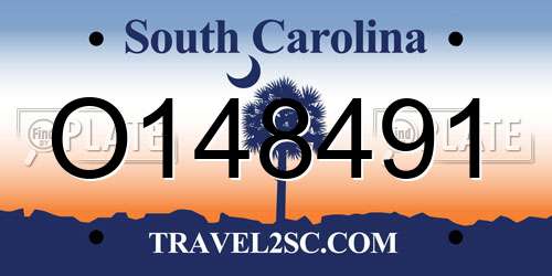 O148491 South Carolina License Plate