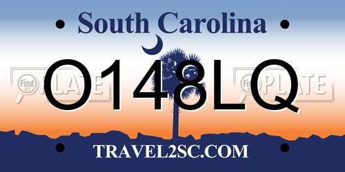 O148LQ South Carolina License Plate