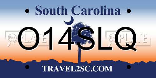 O14SLQ South Carolina License Plate