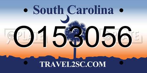 O153056 South Carolina License Plate
