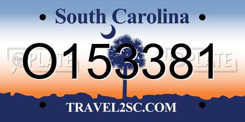 O153381 South Carolina License Plate