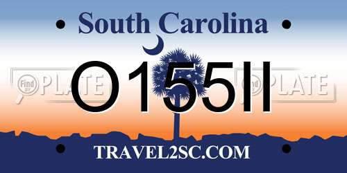 O155II South Carolina License Plate