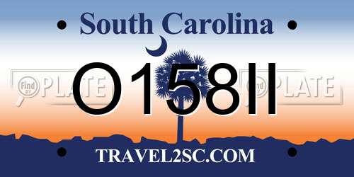 O158II South Carolina License Plate