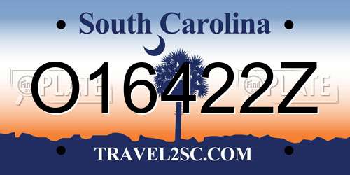 O16422Z South Carolina License Plate
