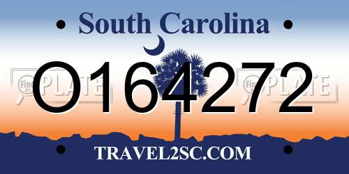 O164272 South Carolina License Plate