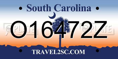 O16472Z South Carolina License Plate