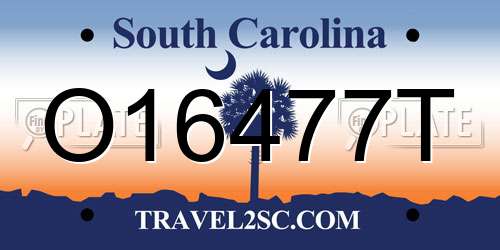 O16477T South Carolina License Plate