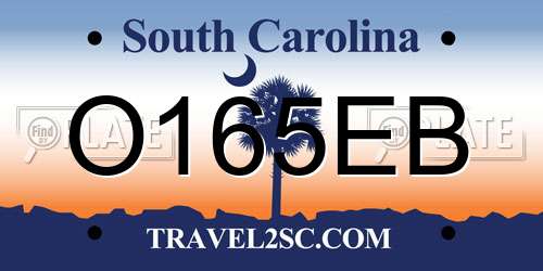 O165EB South Carolina License Plate
