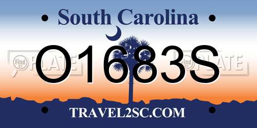 O1683S South Carolina License Plate