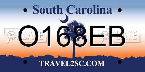 O168EB South Carolina License Plate