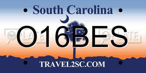 O16BES South Carolina License Plate