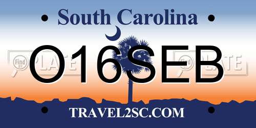 O16SEB South Carolina License Plate