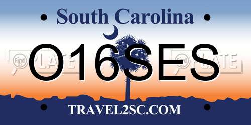 O16SES South Carolina License Plate