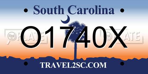 O1740X South Carolina License Plate