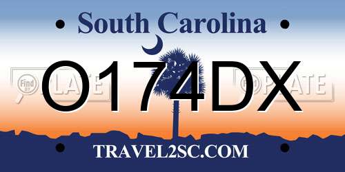 O174DX South Carolina License Plate