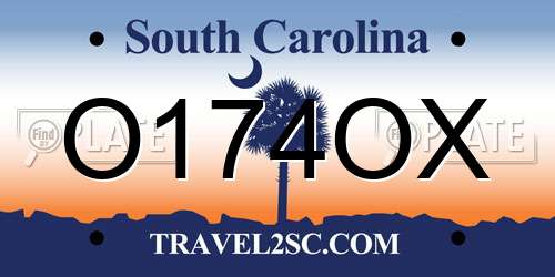 O174OX South Carolina License Plate