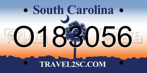O183056 South Carolina License Plate